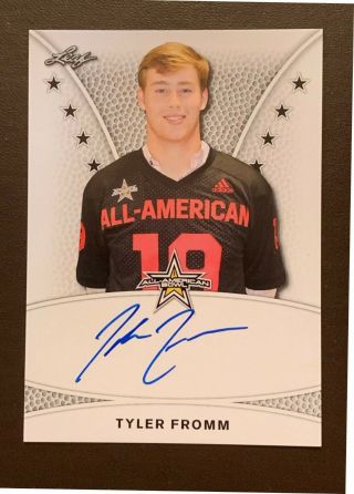 Tyler Fromm Auburn Tigers Football 2019 Leaf All - American Tour Autograph Rc