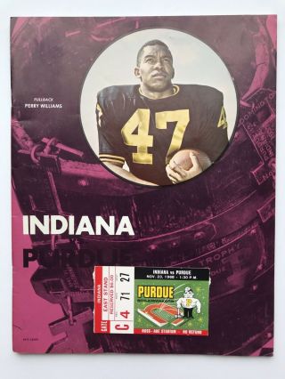 Purdue Vs.  Indiana Football 1968 Program Ticket Stub Big Ten Old Oaken Bucket