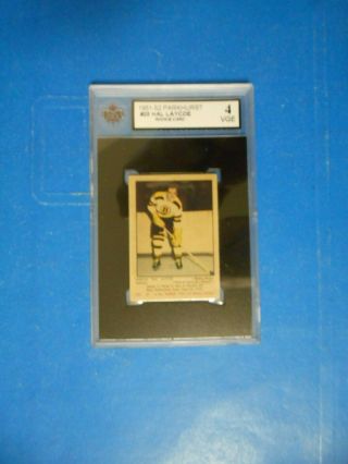 1951 - 52 Parkhurst 25 Hal Laycoe Nhl Hockey Rookie Card - Boston Bruins - Ksa 4 Vge