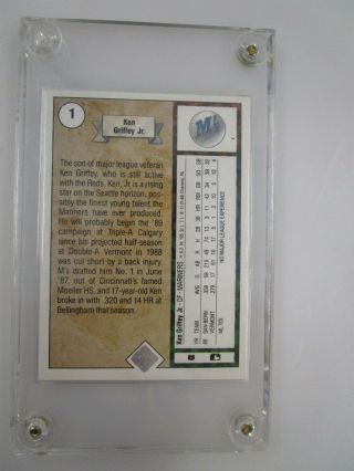 1989 Upper Deck 1 Ken Griffey Jr Rookie Baseball Card Seattle Mariners 2