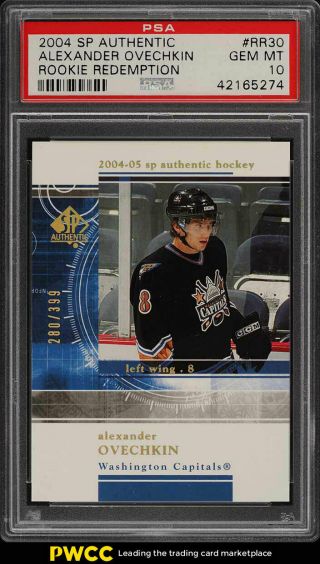 2004 Sp Authentic Redemptions Alexander Ovechkin Rookie Rc /399 Psa 10 (pwcc)