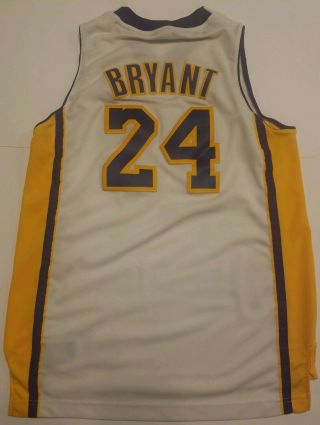 Adidas Swingman White Los Angeles Lakers Kobe Bryant 24 Jersey Youth Large 2