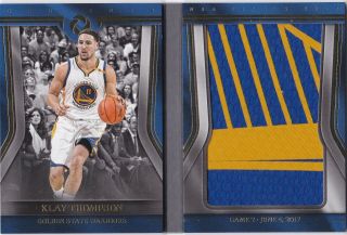 2017 - 18 Panini Opulence Klay Thompson /21 Fin - 13 Nba Finals Booklet Game 2 Patch