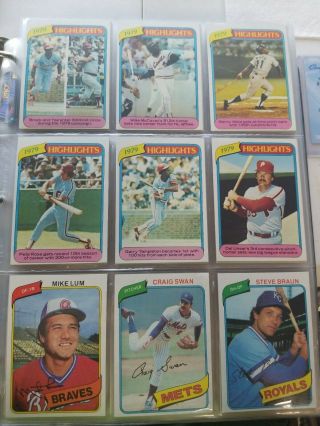 1980 Topps Baseball Complete Set In Binder.  Henderson Rc.