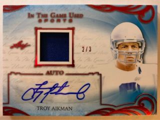 2019 Leaf In The Game Sports Relic Auto Troy Aikman Auto 2/3 [46890]