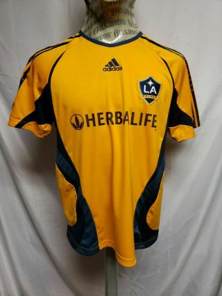 David Beckham La Galaxy Mls Soccer Adult Herbalife Jersey Size Medium Adidas