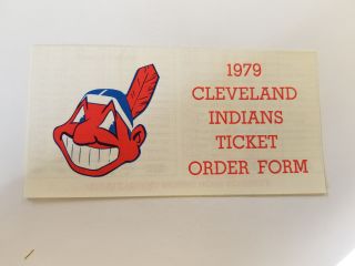 Cleveland Indians 1979 Mlb Baseball Ticket Order Form & Home Schedule
