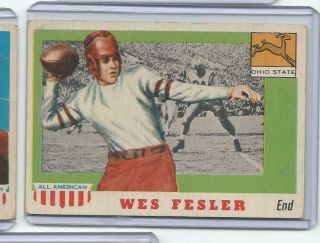 1955 Topps All American 30 Wes Fesler Vg Ex Ohio State Buckeyes Football Card