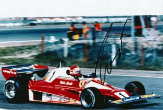 Niki Lauda Signed 8x12 Inches F1 Ferrari Photo With Proof