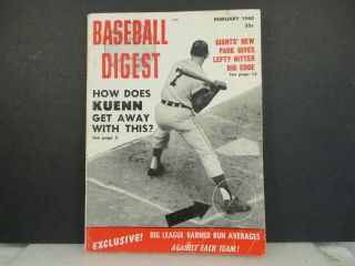 BASEBALL DIGEST - Nine vintage 1960 Issues 4