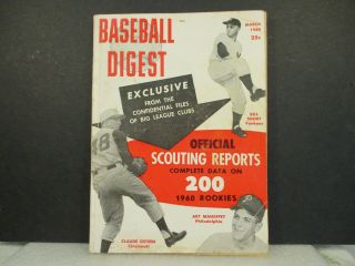 BASEBALL DIGEST - Nine vintage 1960 Issues 5
