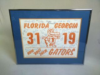 Vtg 1986 Florida Gators Team Signed Framed 31 19 Florida Georgia Football Game
