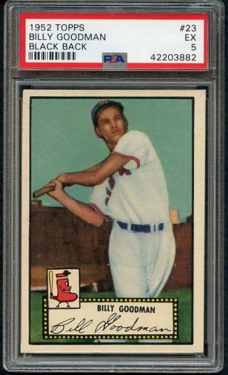 1952 Topps 23 Billy Goodman Red Sox Psa 5 Ex Black 362074 (kycards)