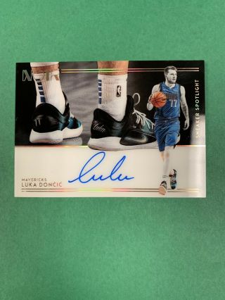Luka Doncic Auto /99 - 2018 - 19 Panini Noir Sneaker Spotlight Basketball Card