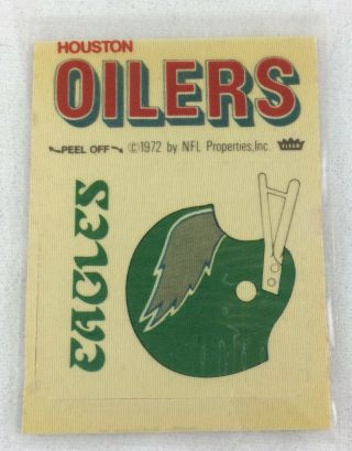 Nfl 1972 - 74 Fleer Team Football Sticker - Houston Oilers - Philadelphia Eagles - V2