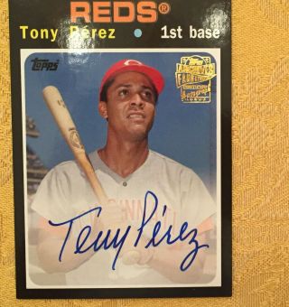 2019 Topps Archives Fan Favorite Tony Perez Autograph Certified Hofer Reds