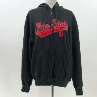 J America Ohio State University Buckeyes Zip Up Hoodie Sweatshirt Sz L Large Z50