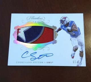 Courtland Sutton Broncos Rpa Flawless Jersey Patch Bowl Logo " On Card " Auto/10