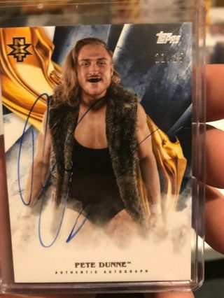 Pete Dunne 2019 Topps Wwe Undisputed On Card Auto Blue Parallel 21/25 Nxt Uk