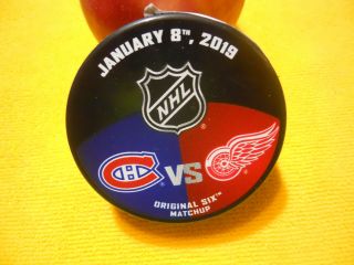 Detroit Red Wings V.  S.  Montreal Canadiens Match - Up Puck 1/8/2019