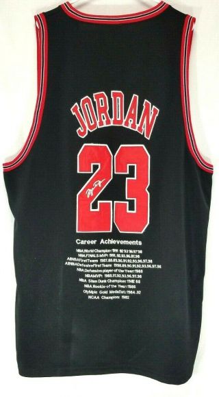 Nike Team Michael Jordan 23 Chicago Bulls Career Achievements Signature Jersey