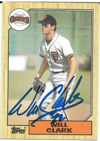 Will Clark Autographed 1987 Topps Baseball Card 420,  San Francisco Giants