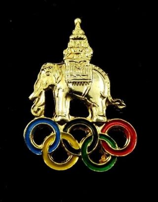 2016 Rio Olympics Thai Thailand (NOC) Olympic Committee Elephant Pin Badge 2
