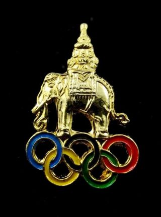 2016 Rio Olympics Thai Thailand (NOC) Olympic Committee Elephant Pin Badge 3