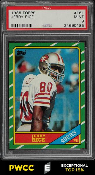 1986 Topps Football Jerry Rice Rookie Rc 161 Psa 9 (pwcc - E)