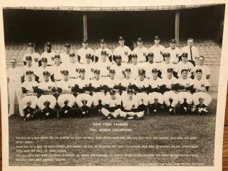 1961 Ny Yankees 8x10 Glossy B&w Photo