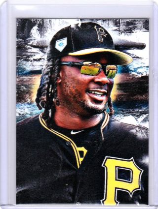 2019 Josh Bell Pittsburgh Pirates 1/1 Aceo Art Yellow Sketch Print Card By:q
