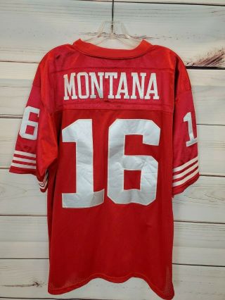 Joe Montana San Francisco 49ers Mitchell & Ness Reebok Red NFL Jersey Sz 48 7