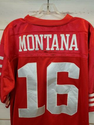 Joe Montana San Francisco 49ers Mitchell & Ness Reebok Red NFL Jersey Sz 48 8