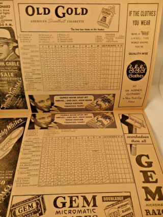 1934 Brooklyn Dodgers St.  Louis Cardinals Score Card 2