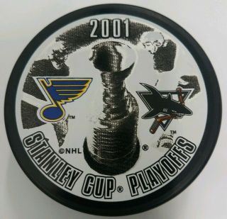 2001 Stanley Cup Playoffs Blues Vs Sharks Inglasco Nhl Hockey Puck Slovakia