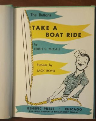 1957 Children ' s Book,  The Buttons Take a Boat Ride by Edith S.  McCall 2