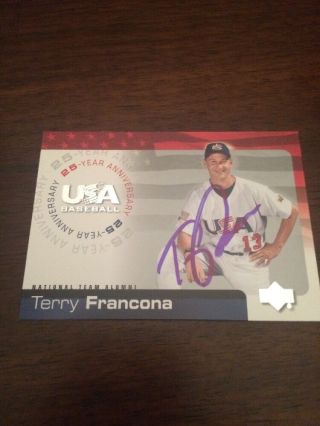 2004 Upper Deck Usa Terry Francona 60 Auto Signed Autograph Indians Red Sox