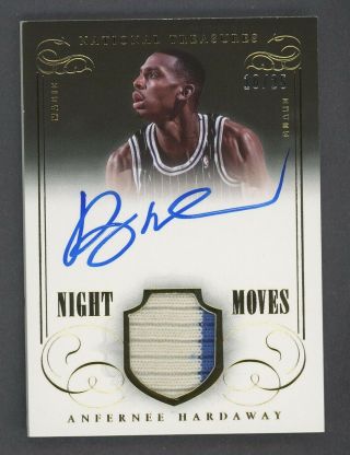 2013 - 14 National Treasures Night Moves Anfernee Hardaway Magic Patch Auto /25