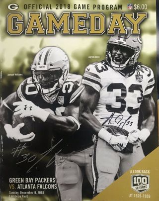 Aaron Jones Jamaal Williams Autographed Gameday Program Green Bay Packers Gdst