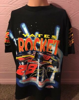 Vintage Ernie Irvan Yates Rocket All Over Print T - Shirt L 90 