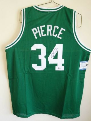 Paul Pierce Signed Auto Boston Celtics Green Jersey Beckett Autographed
