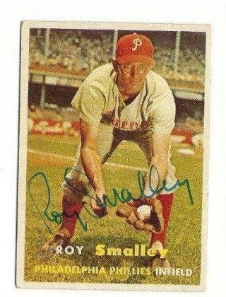 Roy Smalley 1957 Topps Auto Autographed Signed Card Phillies