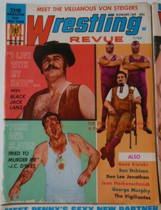 6 Vintage 1960 ' s Bloody Gory Cover Wrestling Magazines 4