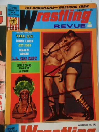 6 Vintage 1960 ' s Bloody Gory Cover Wrestling Magazines 7