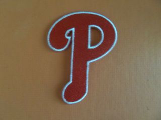 Philadelphia Phillies Mlb Red & White Embroidered Iron On Patches 2 - 1/2 X 3 - 3/8