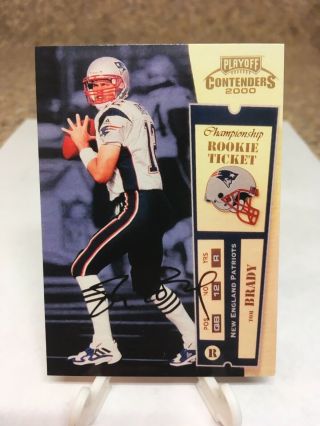 Tom Brady Rookie Autograph 2000 Playoff Contenders Gold Sp 12/100 1/1 Reprint Rp