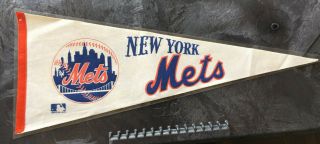 Vintage 1969 York Mets Full Size Pennant (12 " X 30 ") - Rare
