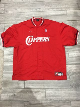 Nba La Clippers Vintage Mens Nike Warm - Up Shoot Around Jersey Size Xxl