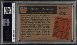 1955 Bowman SETBREAK Willie Miranda 79 PSA 8.  5 NM - MT,  (PWCC) 2