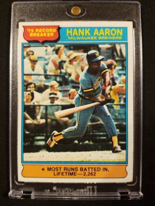 1976 Topps Hank Aaron 1 Milwaukee Brewers Mlb Baseball Rare